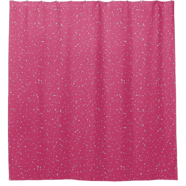 Himbeere Pink Fetten Pastel Spritzer Paint Dots Duschvorhang (Vorderseite)