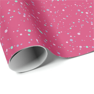 Himbeere Pink Fetten Pastel Spritzer Paint Dots Geschenkpapier