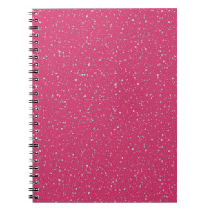 Himbeere Pink Fetten Pastel Spritzer Paint Dots Notizblock