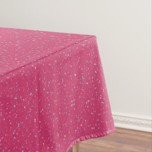 Himbeere Pink Fetten Pastel Spritzer Paint Dots Tischdecke