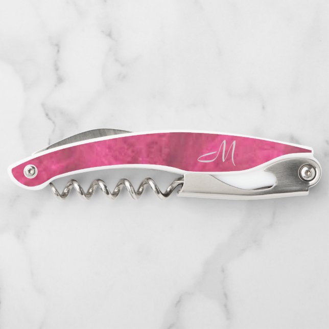 Himbeere Rosa Velvet Dream *Monogramm* Kellnermesser (Rückseite)