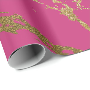 Himbeere Rubin Rosa Goldmarmor Shiny Glam Geschenkpapier