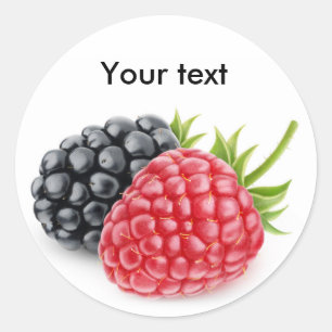Himbeere und BlackBerry Runder Aufkleber