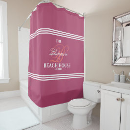 Himbeere und korallenrotes duschvorhang