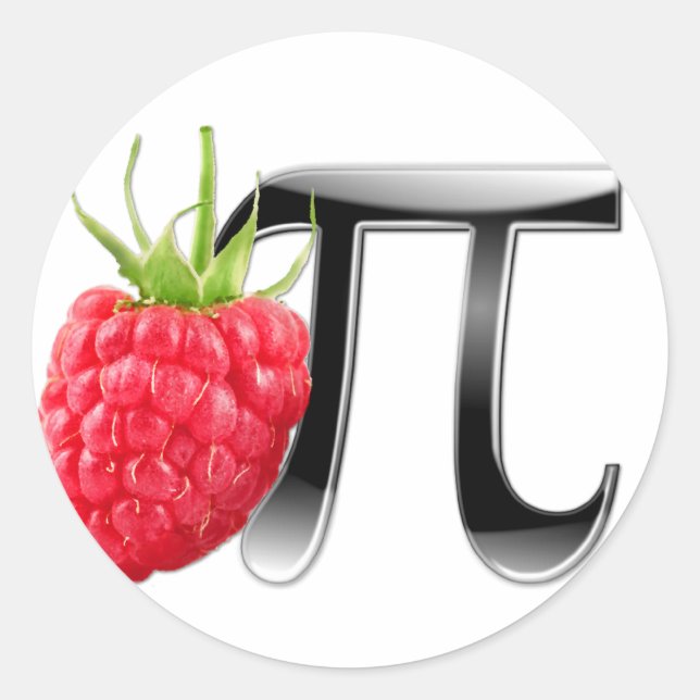 Himbeere und Pi-Symbol Runder Aufkleber (Vorderseite)