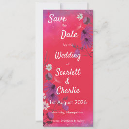 Himbeere Wildblumen - Einladung zur Hochzeit