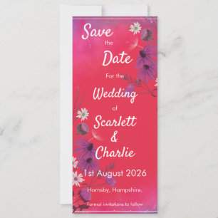 Himbeere Wildblumen - Einladung zur Hochzeit