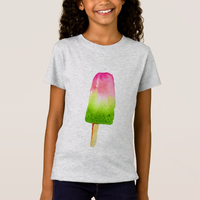 Himbeereis-Pop-Kunstpopsikel Sommer T-Shirt (Vorderseite)