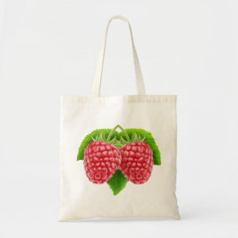 Himbeeren auf Blättern Tragetasche
