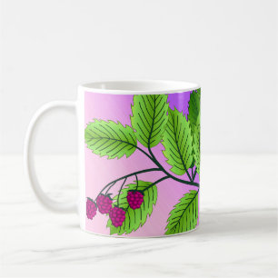 Himbeeren auf einem Zweig Kaffeetasse