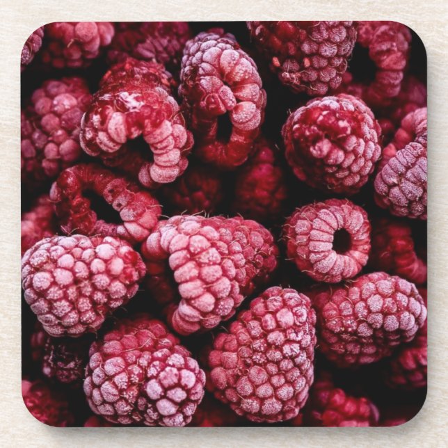 Himbeeren frisch Rot Getränkeuntersetzer (Vorderseite)