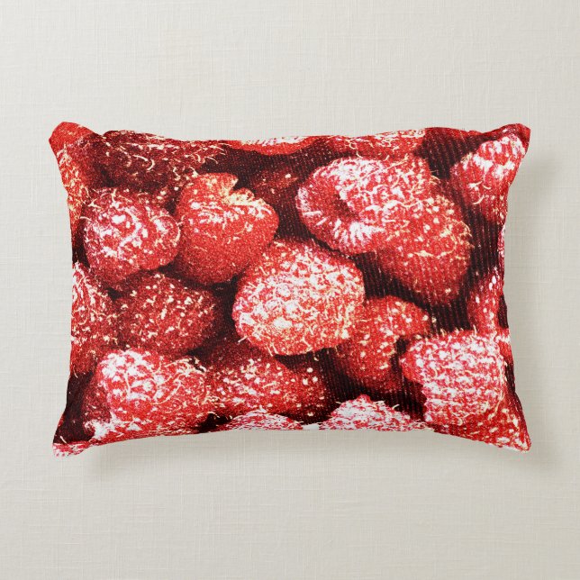 "Himbeeren Früchte" Niedliches Foto. Jetzt kaufen Dekokissen (Vorderseite)