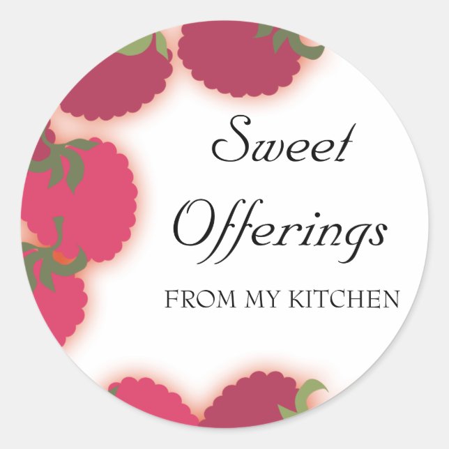 Himbeeren Glühen Früchte Backen Küche Geschenk.. Runder Aufkleber (Vorderseite)