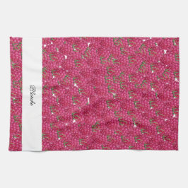 Himbeeren Handbemalte Wasserfarbe Mit Monogramm Geschirrtuch