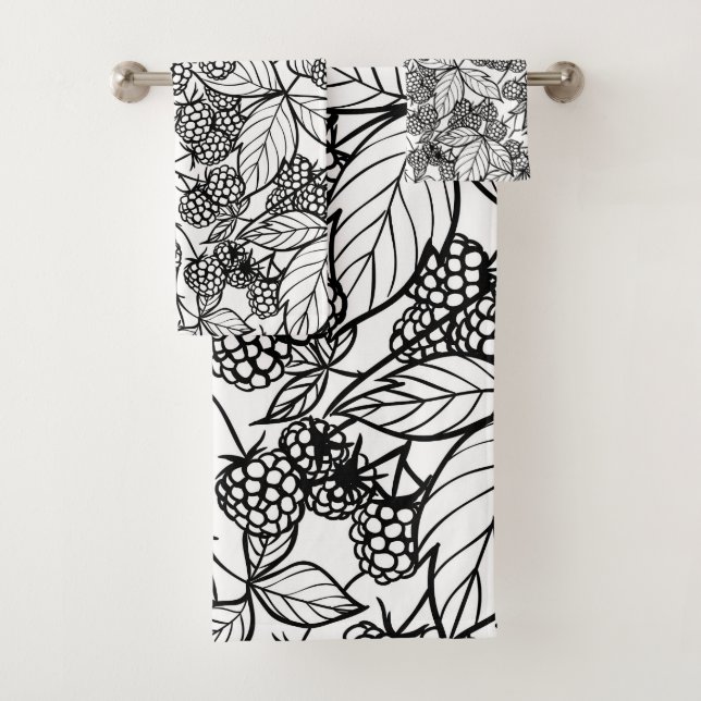Himbeeren, handgezeichnet badhandtuch set (Insitu)