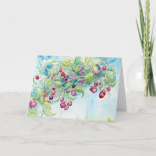 Himbeeren II Blank Notecard Dankeskarte