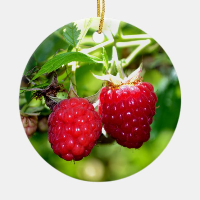 Himbeeren Keramikornament (Vorne)