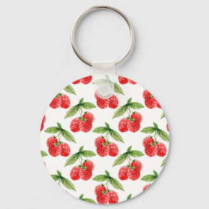Himbeeren mit Blätter Schlüsselanhänger