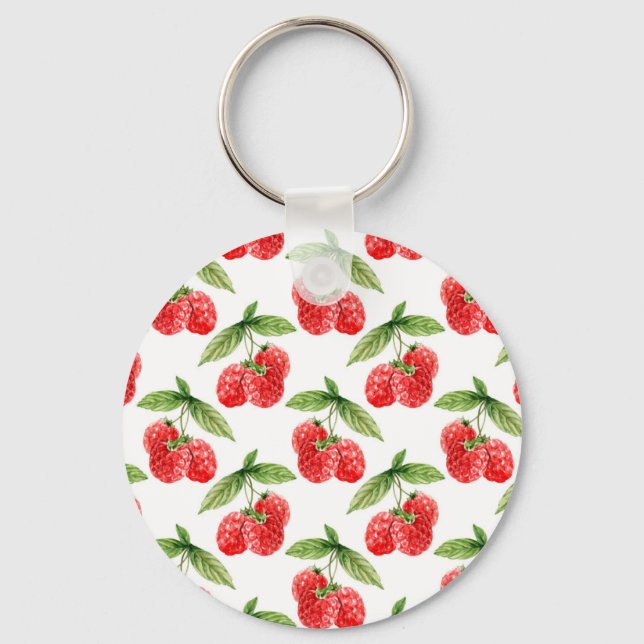 Himbeeren mit Blätter Schlüsselanhänger (Vorderseite)