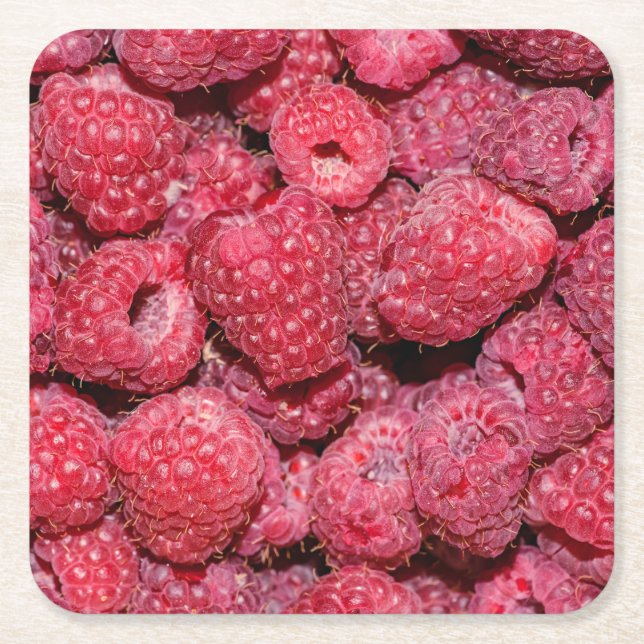 Himbeeren Rechteckiger Pappuntersetzer (Vorderseite)