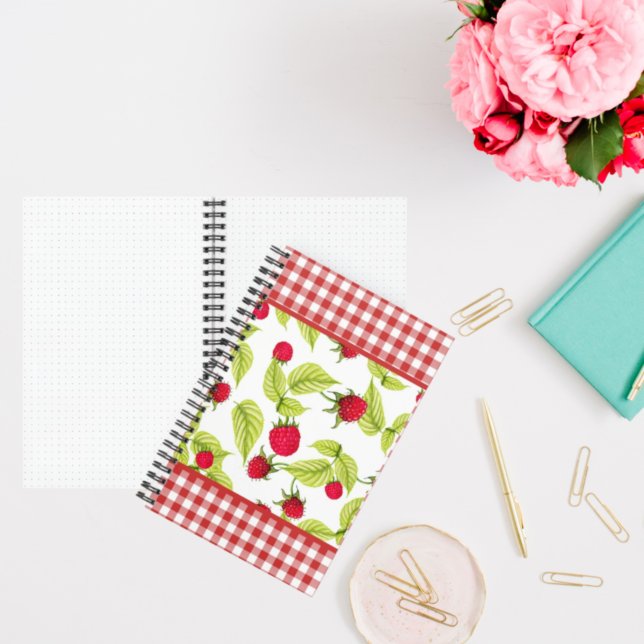 Himbeeren: Red Gingham Bullet Journal Notizbuch (Von Creator hochgeladen)