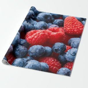 Himbeeren und Blaubeeren Geschenkpapier