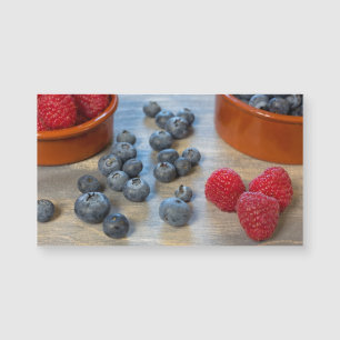 Himbeeren und Blaubeeren Magnetkarte