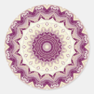 Himbeeren und Creme Kaleidoskop Runder Aufkleber