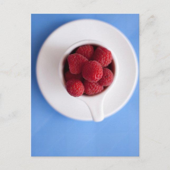 Himbeeren weiß und blau postkarte (Vorderseite)