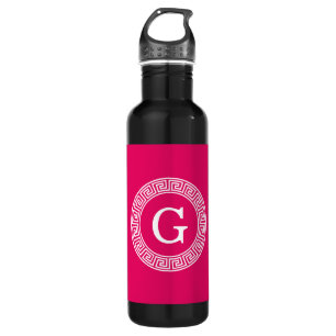 Himbeerenweißes griechisches SchlüsselRnd Trinkflasche