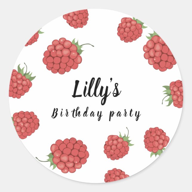 Himbeergeburt Runder Aufkleber (Vorderseite)