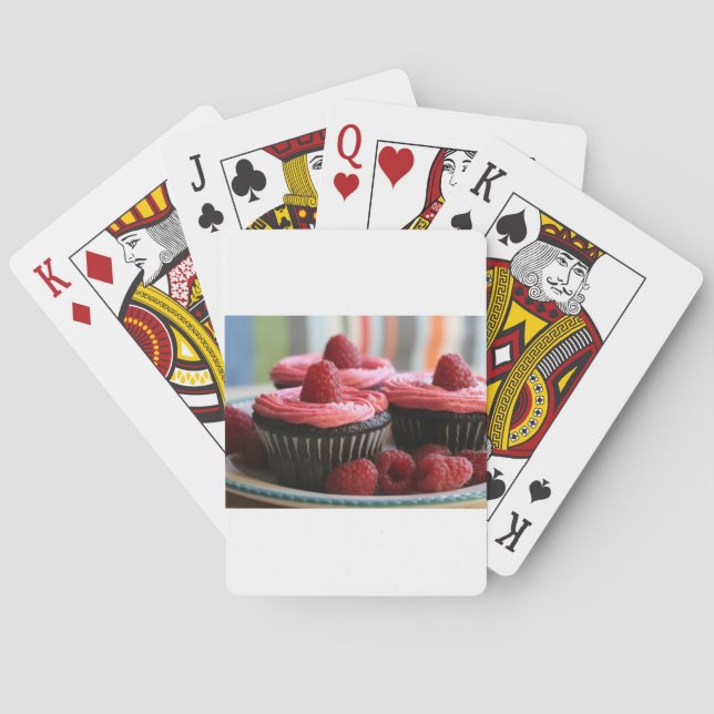 Himbeerkleine kuchen spielkarten (Rückseite)