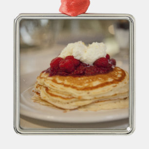 Himbeerpfannkuchen Silbernes Ornament