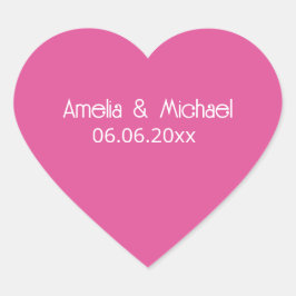 Himbeerrosa Save-the-Date Herz-Aufkleber