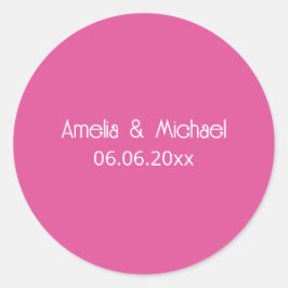 Himbeerrosa Save-the-Date Runder Aufkleber