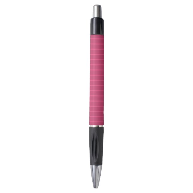 Himbeerrosa Streifen Kugelschreiber (Vorderseite Vertikal)