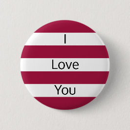 Himbeerrot-Weiß-Gestreift Button