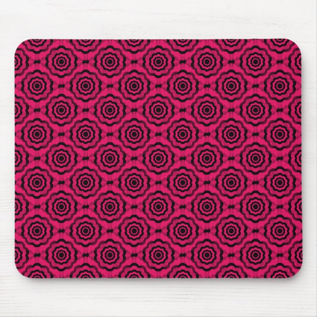 Himbeerschwarze Blume Nahtloses Muster Mousepad (Vorne)