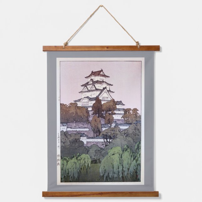 Himeji Castle, Hiroshi Yoshida, Woodcut Wandteppich Mit Holzrahmen (Vorderseite)
