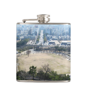 Himeji, Japan (Blick von der Burg auf der Spitze) Flachmann