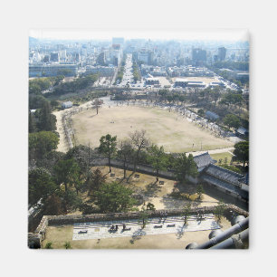 Himeji, Japan (Blick von der Burg auf der Spitze) Magnet