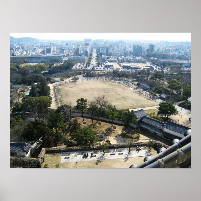 Himeji, Japan (Blick von der Burg auf der Spitze) Poster (Vorne)