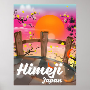 Himeji Japan blüht Poster. Poster