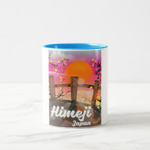 Himeji Japan blüht Poster. Zweifarbige Tasse
