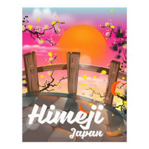 Himeji Japan Kirschblütenposter. Fotodruck