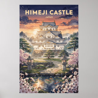 Himeji-Schloss Japan Vintage Reise Poster