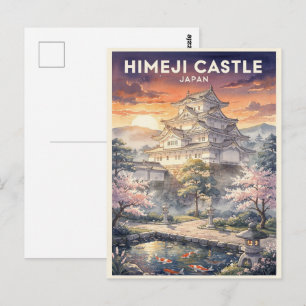 Himeji-Schloss Japan Vintage Reise Postkarte