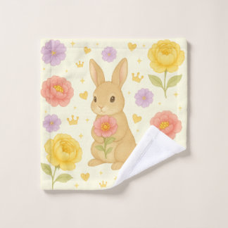 HIMEKARI Floral Bunny Wash Towel – Cream Waschlappen