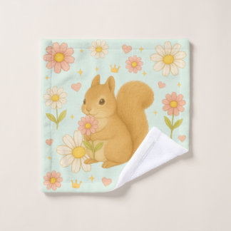 HIMEKARI Floral Squirrel wash Towel (Green)