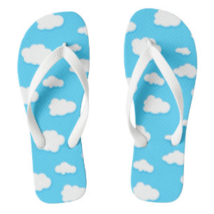 Himmel aus Blau und flauschigen weißen Wolken - Fl Flip Flops
